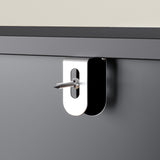 31.4 inch Modern Black Display Cabinet with 8-Color LED Lighting & Push-to-Open Doors