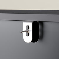 31.4" Modern Black Display Cabinet with 8-Color LED Lighting and Push-to-Open Doors