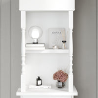 21.4" Modern White Display Stand with 4 Open Shelves and 1 Drawer