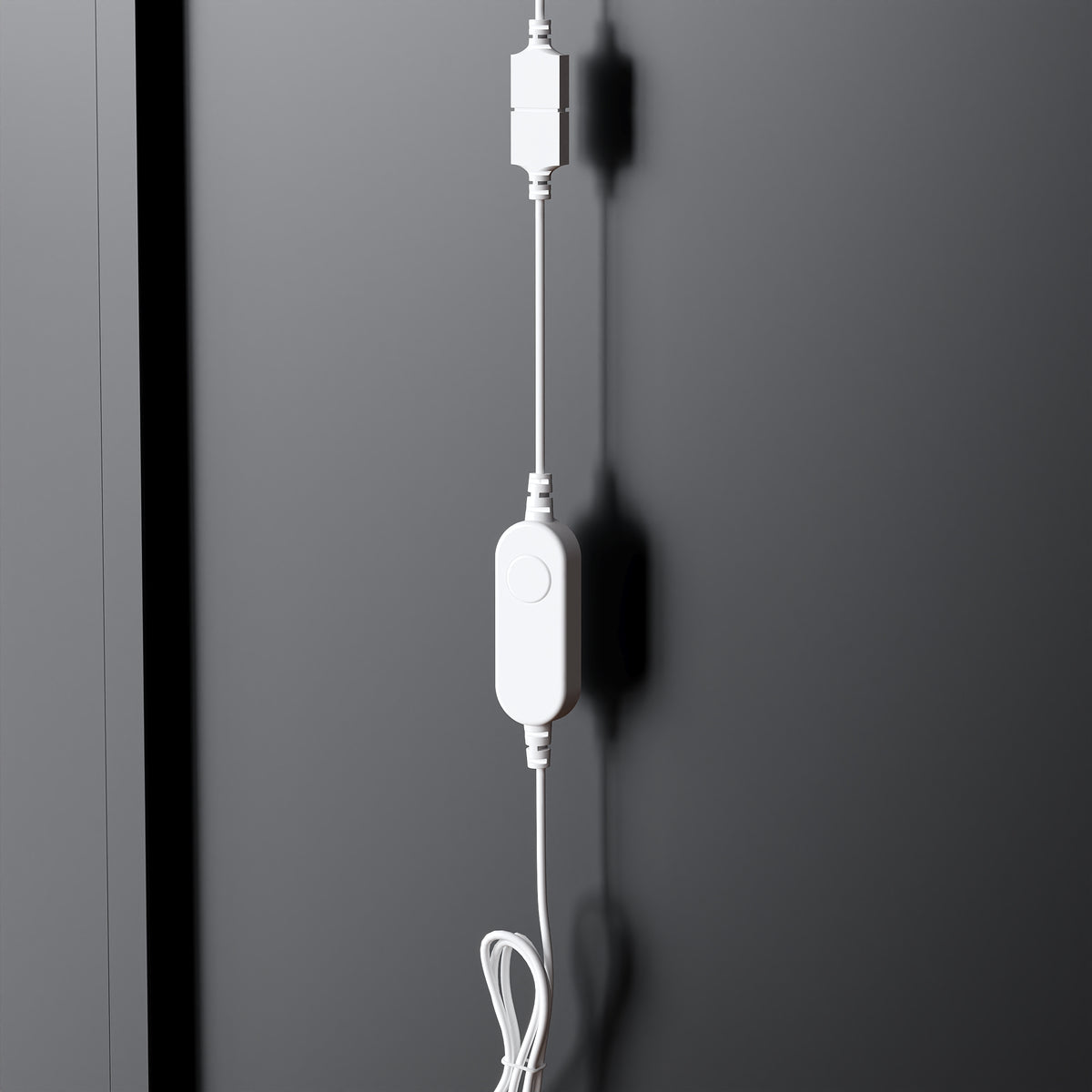 31.4 inch Modern Black Display Cabinet with 8-Color LED Lighting & Push-to-Open Doors