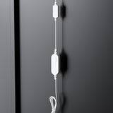 31.4 inch Modern Black Display Cabinet with 8-Color LED Lighting & Push-to-Open Doors