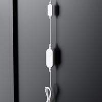31.4" Modern Black Display Cabinet with 8-Color LED Lighting and Push-to-Open Doors