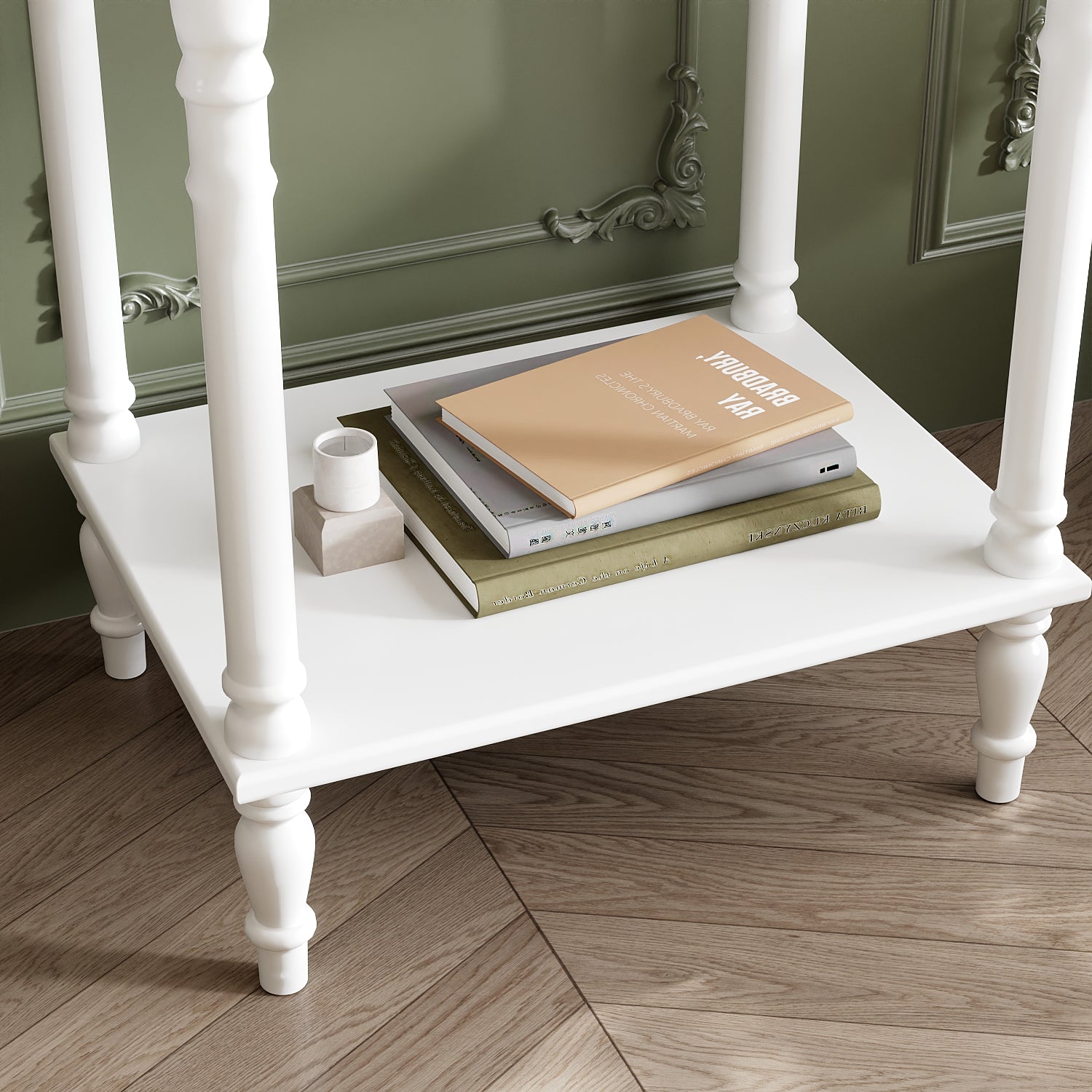 1-Shelf And 1-Drawer Nightstand With Elegent Design