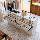 39.4 inches Modern Minimalist White Jewelry Display Cabinet With Lock And Tempered Glass