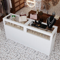 39.4" Modern Minimalist White Jewelry Display Cabinet With Lock And Tempered Glass