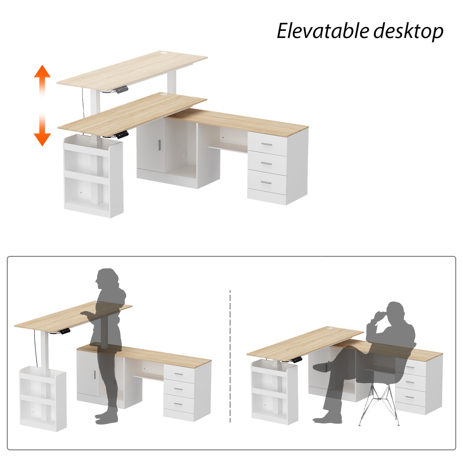 Ergonomic Home Office Sit Stand Up Desk With Memory Preset Controller