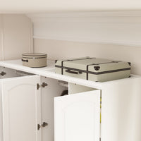 63" Elegant White Armoire Wardrobe with Mirror, 4 Doors, and 6 Drawers