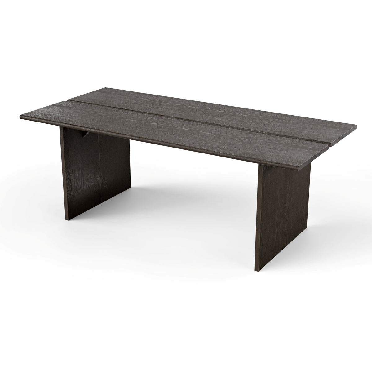 Brown wood writing desk with cable management