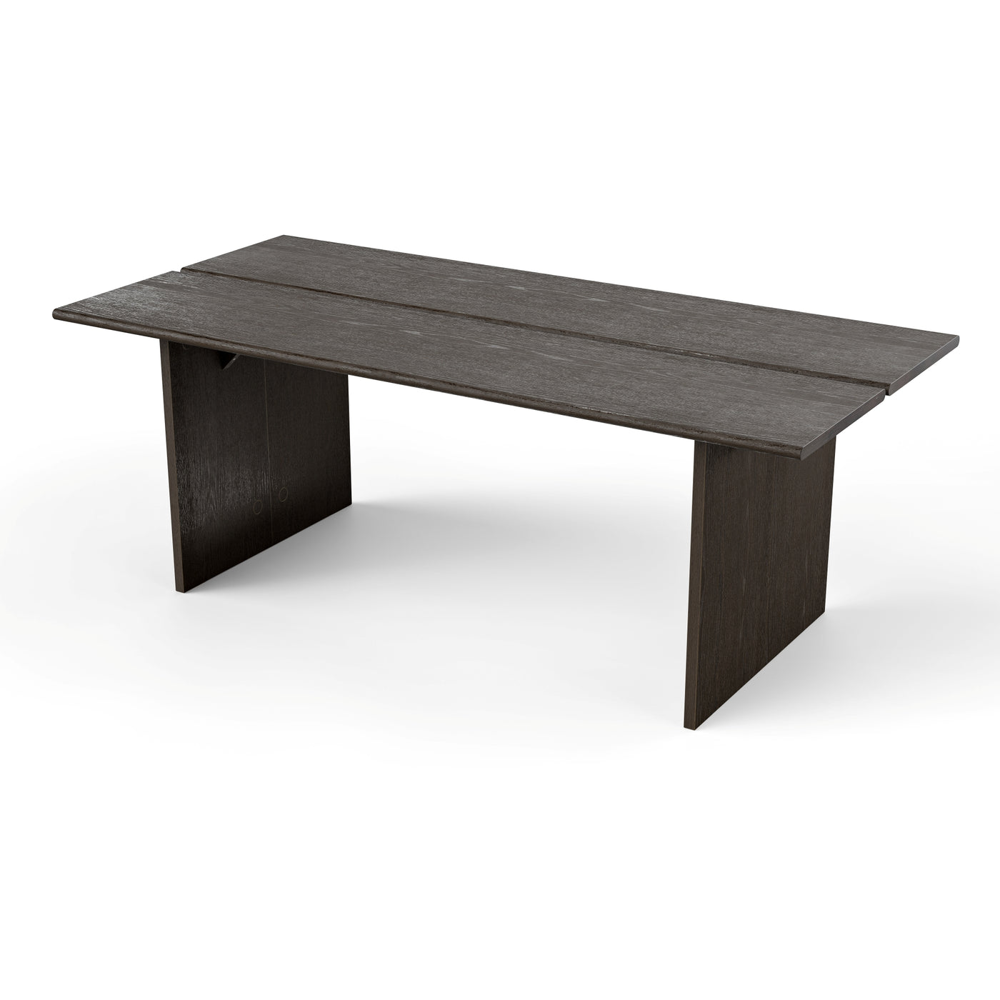 Brown wood writing desk with cable management