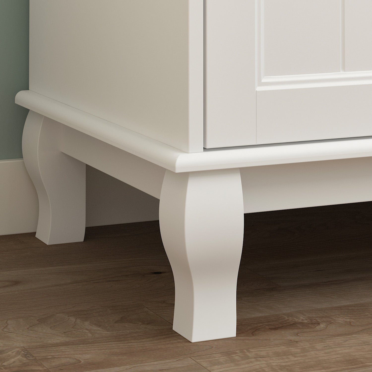 Wardrobe Armoire Garment Rack Closet with Storage Shelves and Drawers in White Finish for Bedroom