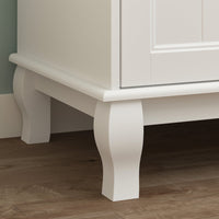 63" Modern Minimalist White Wardrobe Armoire with Storage Shelves and Drawers for Bedroom
