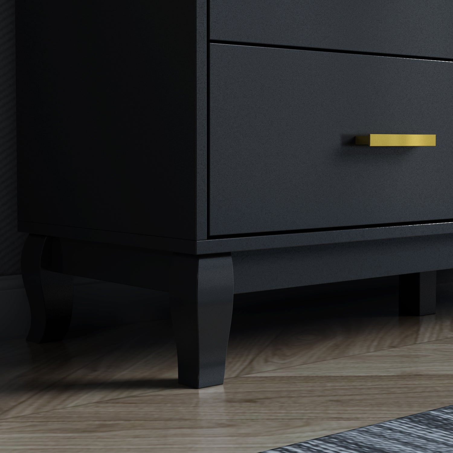 Modern White Finish Double Dresser 6-Drawer Cabinet for Hallway Entryway Living Room