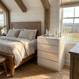 White dresser with jewelry organizer top and 4 drawers