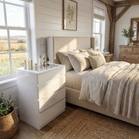 White dresser with jewelry organizer top and 4 drawers