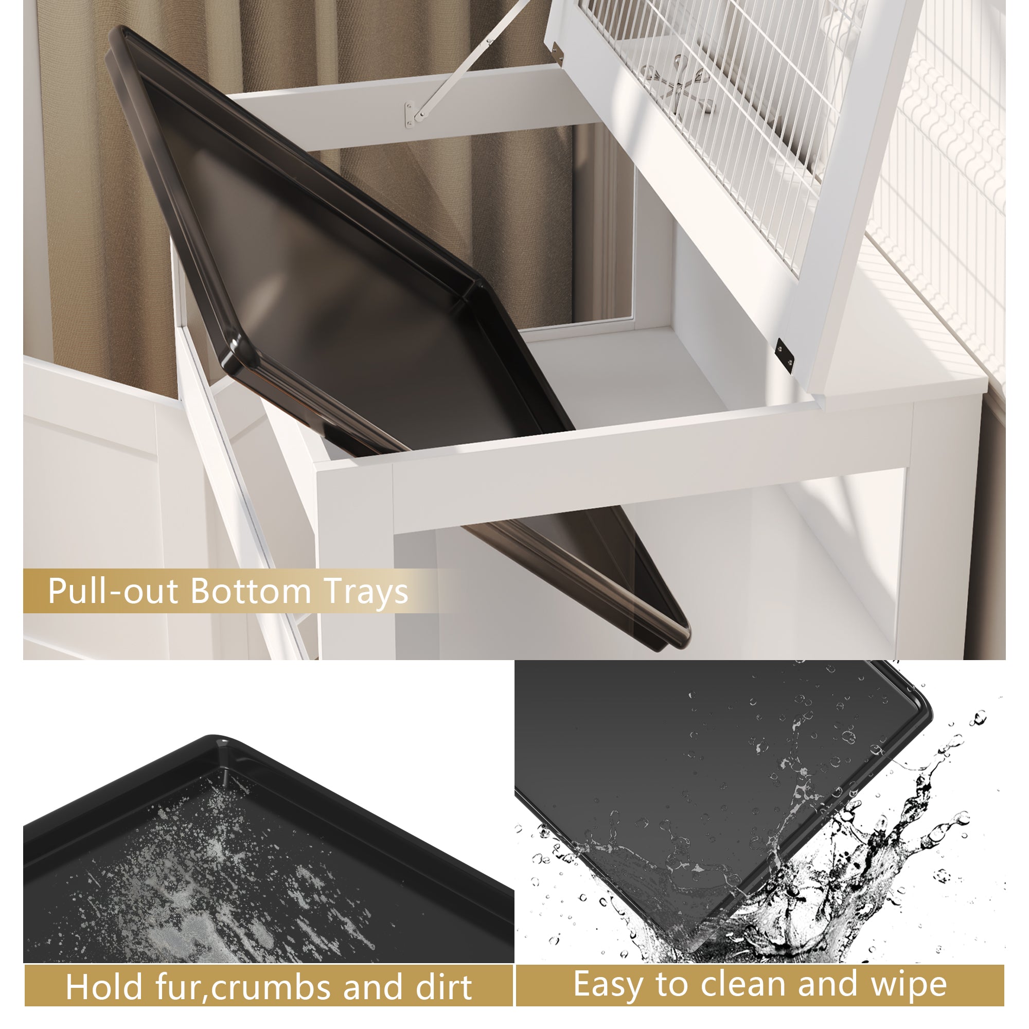 Spacious Hamster Cage With Removable Tray And Transparent View
