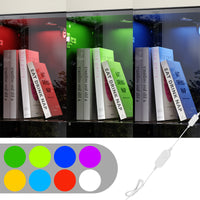 31.4" Modern Black Display Cabinet with 8-Color LED Lighting and Push-to-Open Doors