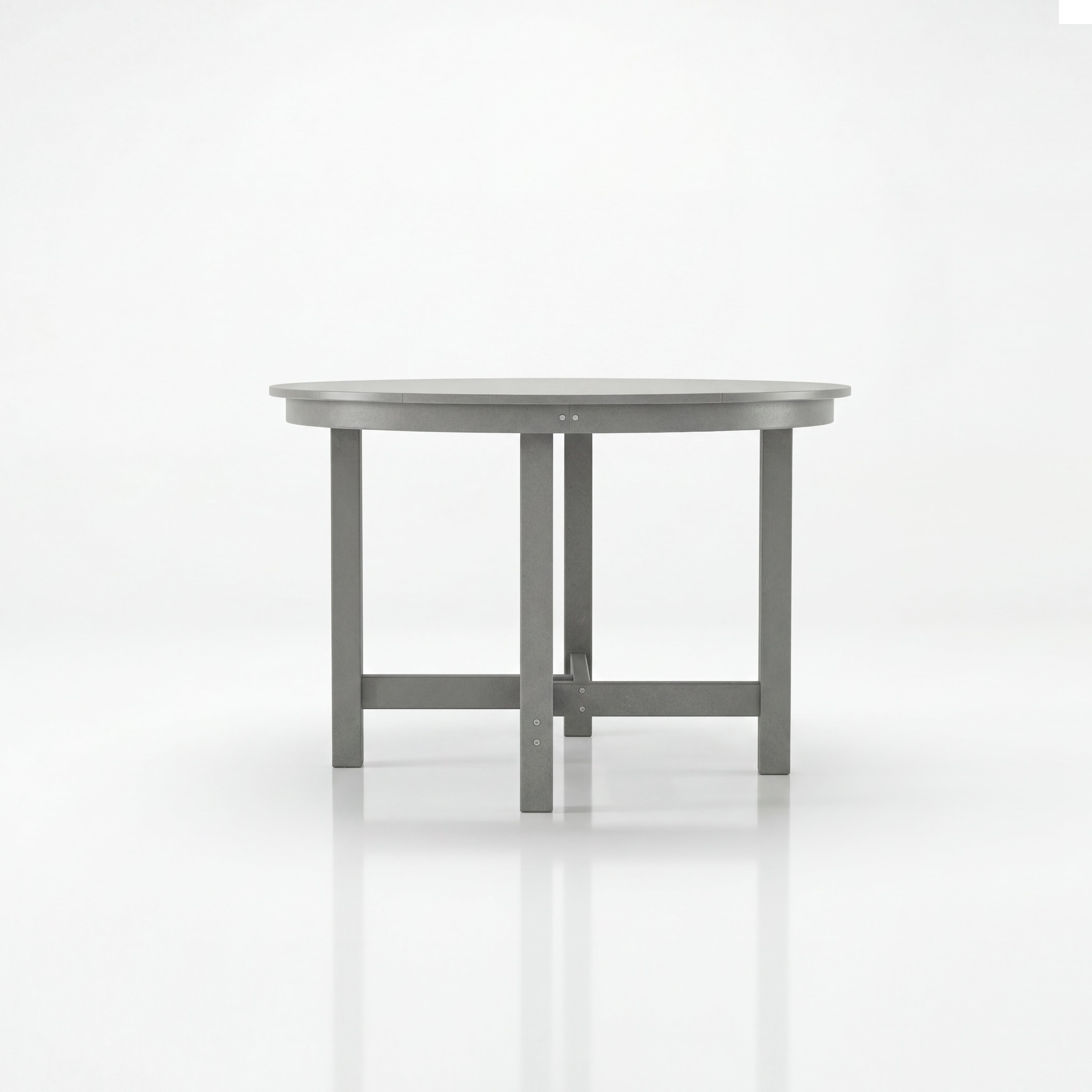 Gray table on a white background