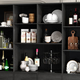 78.7 inches Modern Dark Gray Kitchen Pantry With 4 Drawers, Adjustable Shelves