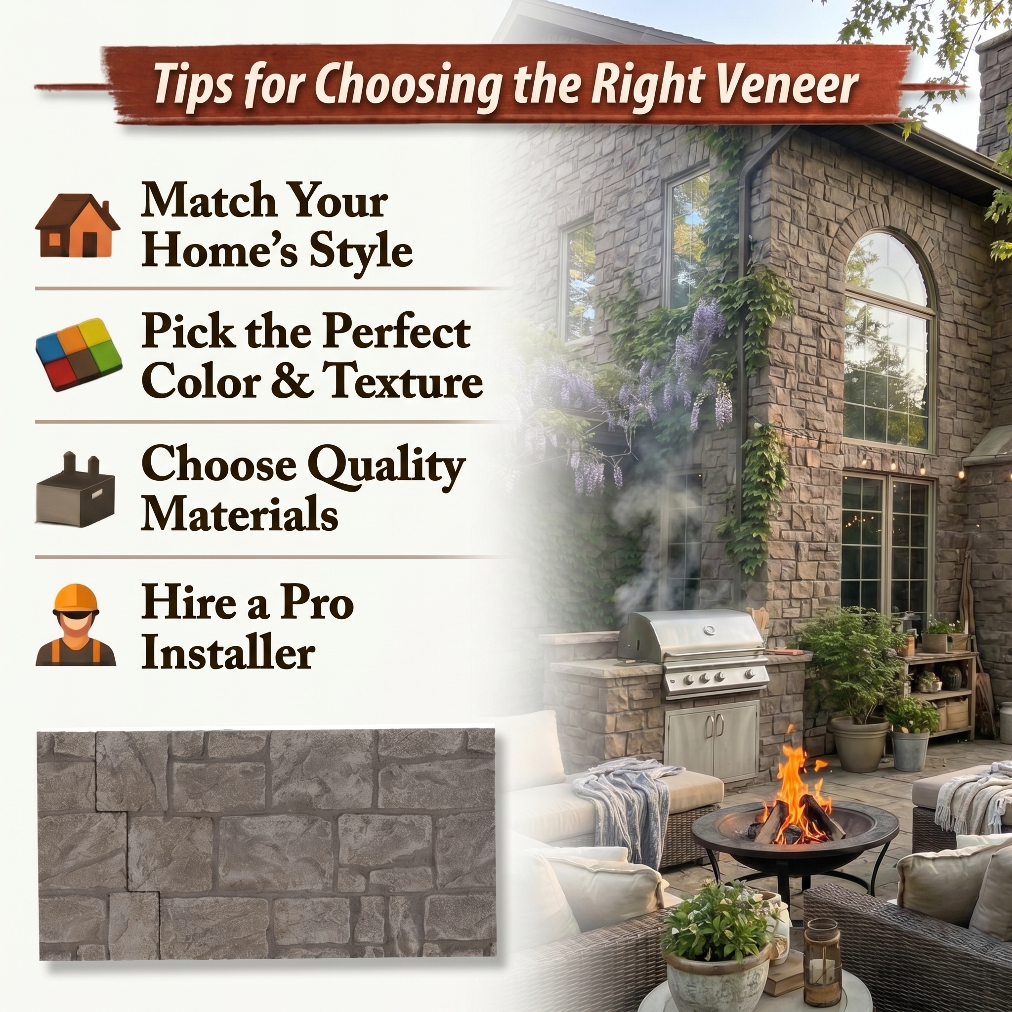 Gray Stacked Faux Stone Wall Panel Set of 9, Lightweight Indoor & Outdoor Decor Wall Panels