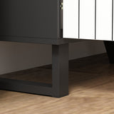 63" Modern Minimalist White 4-Door Storage Cabinet for Living Room and Entryway