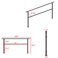 68.5" Modern Matte Black Stair Banister (Set of 2)