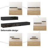 94.5 inches Modern Minimalist Black TV Stand Wall-Mounted And Freely Arranged TV Stand With LED