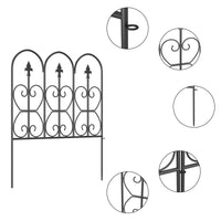 24" Modern Classic Black Metal Fencing with 5 Panel(s) Included