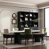 78.7 inches Modern Dark Gray Kitchen Pantry With 4 Drawers, Adjustable Shelves