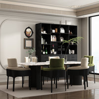 78.7" Modern Dark Gray Kitchen Pantry With 4 Drawers, Adjustable Shelves
