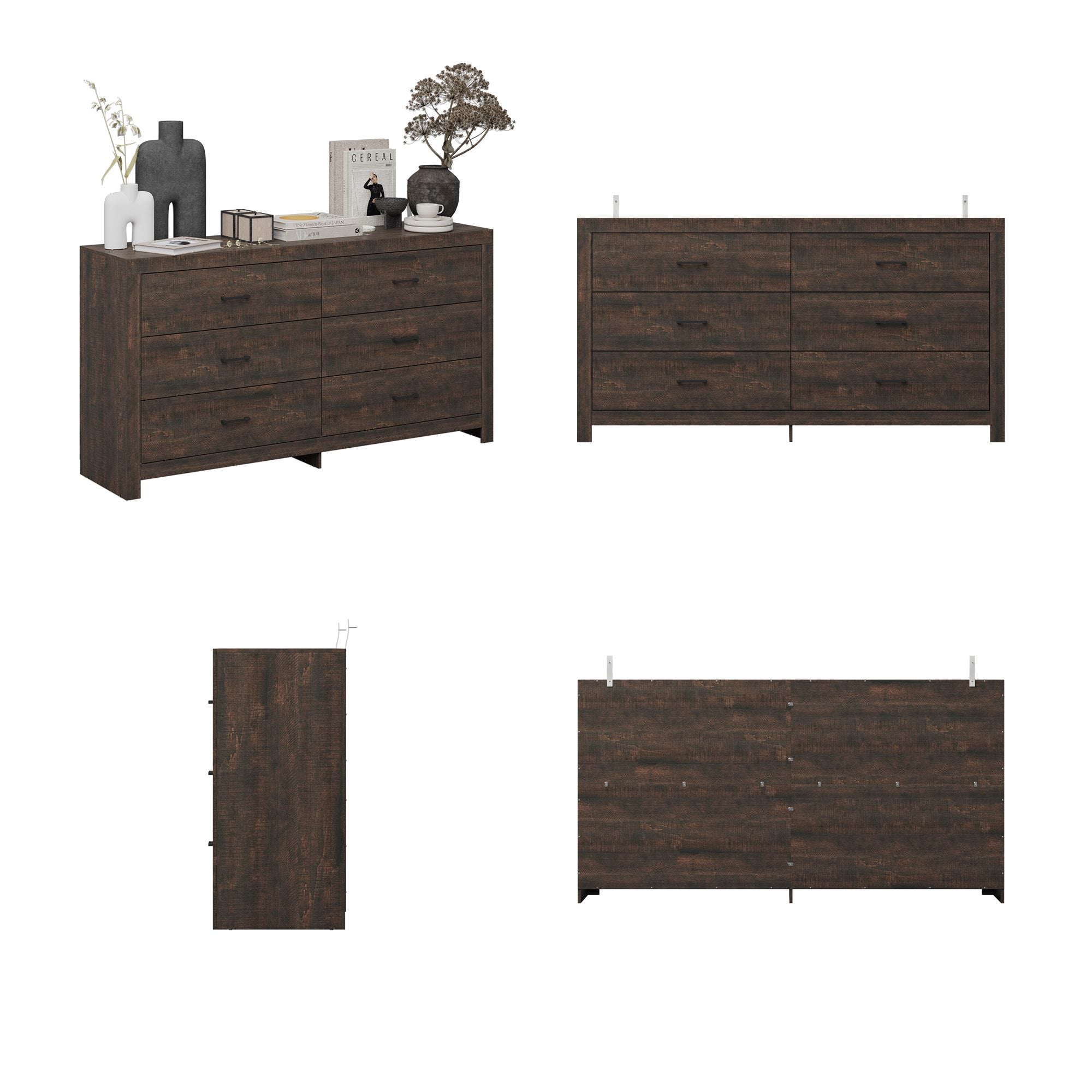 6-Drawer Dresser With Rustic Style