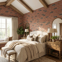 Brown 3D Artificial Brick Wall Panels Set of 18, Lightweight Foam Decor Panels for Indoor & Outdoor