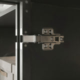59" Modern Black Wardrobe Armoires With LED Lighting and Tempered Glass Doors