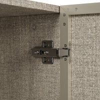 Beige armoire with pants rack and hanging rod