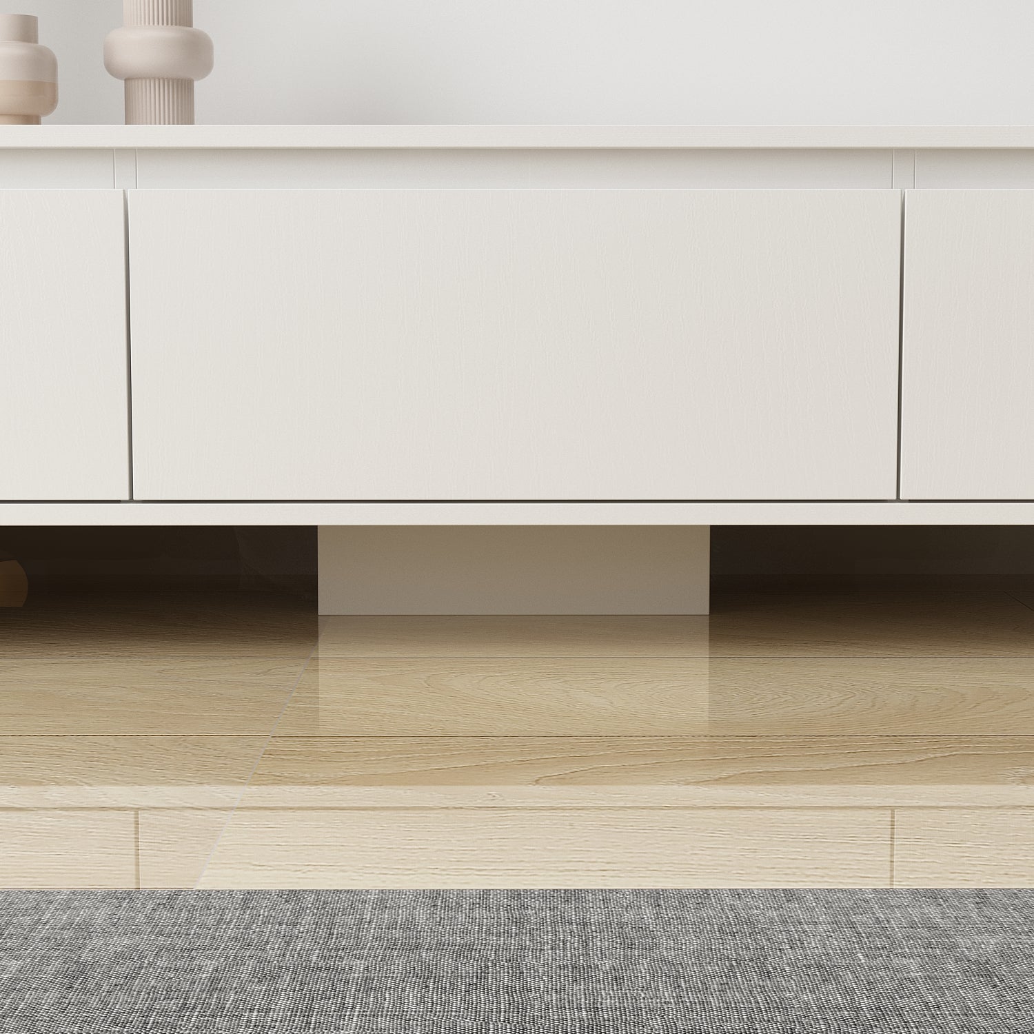 Wide TV Stand Entertainment Stand Adjustable Width TV Stand for Living Room