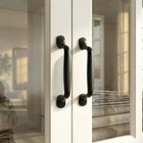 47.2 inches Modern White Freestanding Wood Bookcase with 3 Glass Doors