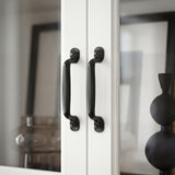 110 inch Elegant White Standard Storage Bookcase with Glass Doors and Shelves