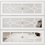 26 inch Mirrored 3-Drawer Dresser with Geometric Pattern