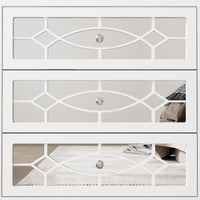 26" Mirrored 3-Drawer Dresser with Geometric Pattern