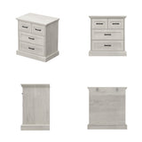 23.6" Modern Rustic Natural Accent Chest with 4 Drawers and Black Metal Handles