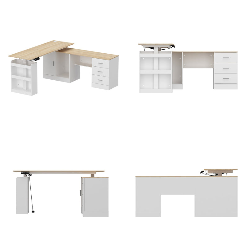 63 inches Modern Oak/Brown Standing Desk with Memory Preset Controller