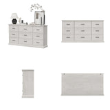 70.9" Modern White/Gray Dresser with 9 Drawers