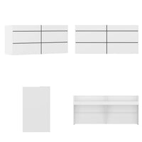 86.6" Contemporary White Reception Desk With Solid And Manufactured Wood