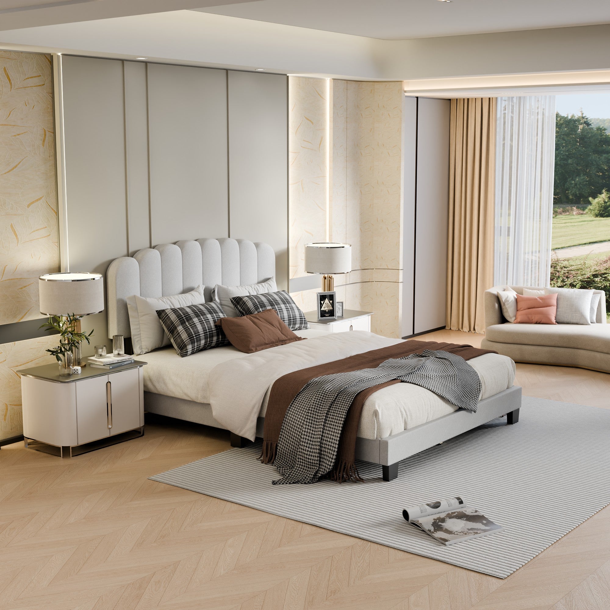 Low Profile Platform Bed With Modern Design