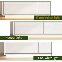 71" Minimalist High Gloss TV Stand with LED Ambiance