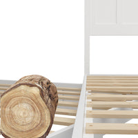Queen Size Modern Simplicity White Solid Wood Platform Bed With Solid Rubberwood and Pine Wood