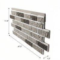 White 3D Artificial Brick Wall Panels Set of 18, Lightweight Foam Decor Panels for Indoor & Outdoor