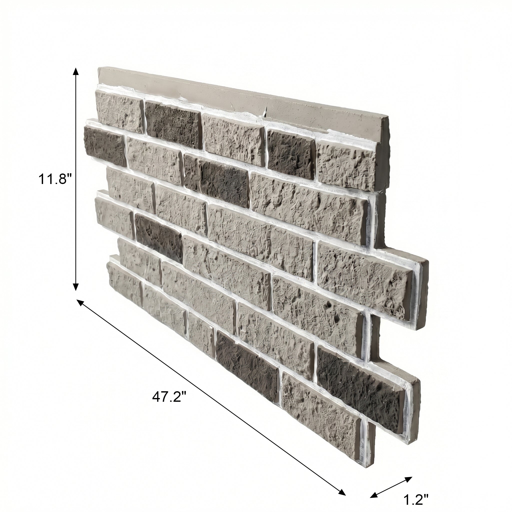 White 3D Artificial Brick Wall Panels Set of 18, Lightweight Foam Decor Panels for Indoor & Outdoor