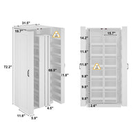 31.5" Modern White Kitchen Pantry with Rotating Food Storage Shelves, Adjustable Shelves, and Door-mounted Racks