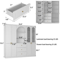 70.9" Modern White Elegant Wardrobe with Strong Storage