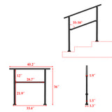 68.5" Modern Matte Black Stair Banister (Set of 3)
